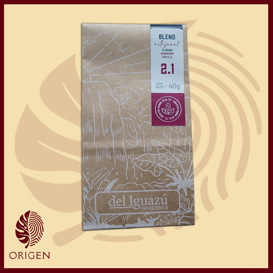 blend artesanal del iguazú té negro, arándanos y frutillas (40g)