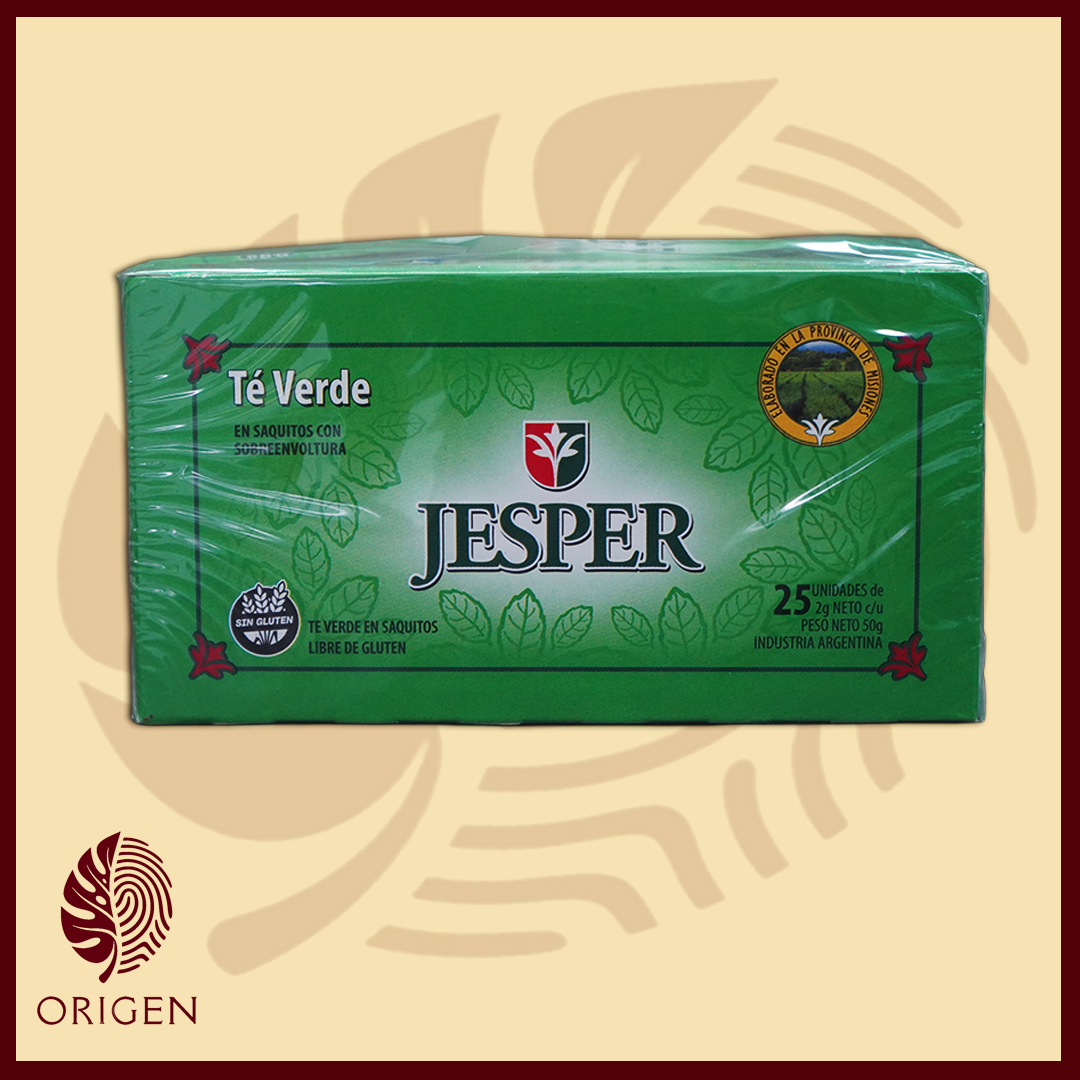 té verde jésper en saquitos pureza y vitalidad de misiones (25 unidades)