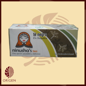 té negro en saquitos ninusha's tea (caja x25 unidades)
